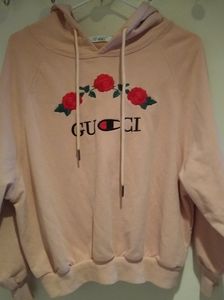 Hoodie rose embroidered hoodie crop